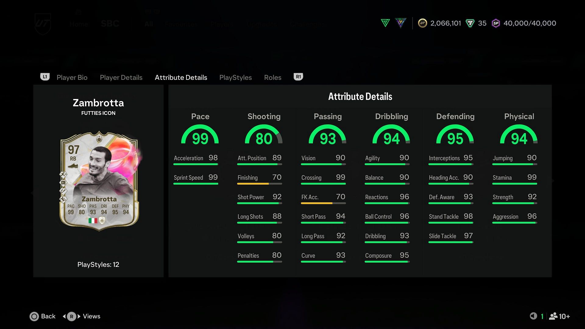 The stats (Image via EA Sports)